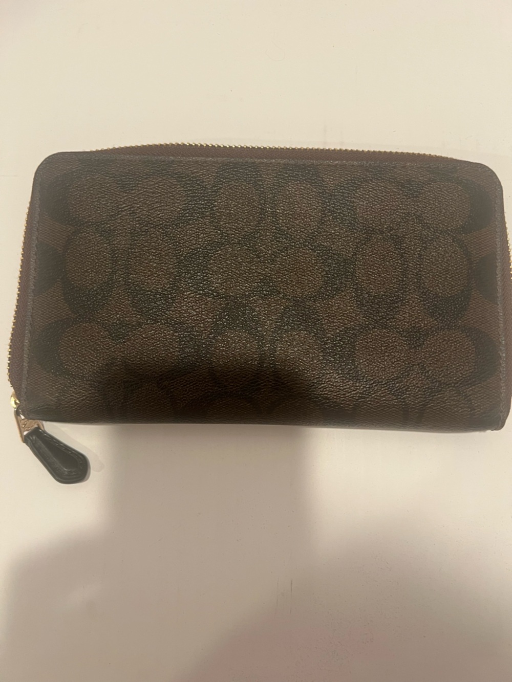 Authentic Coach Slim Zip Around Wallet in Signature Coated Canvas – Brown/Black - Picture 3 of 10